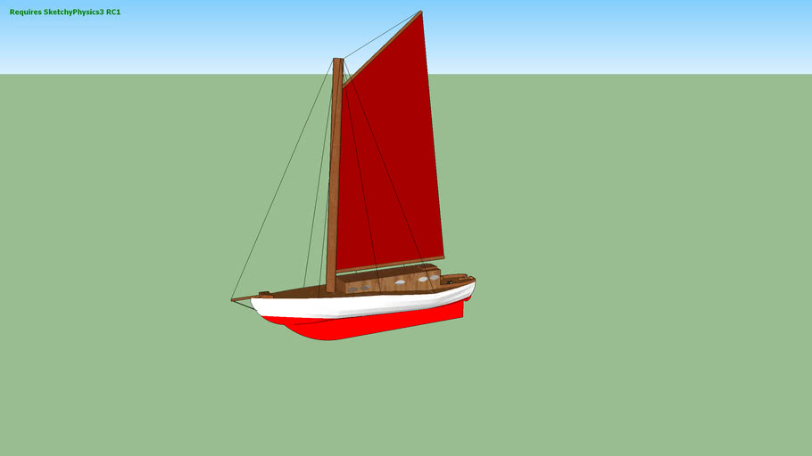 cool gaff rigged sailboat | 3D Warehouse