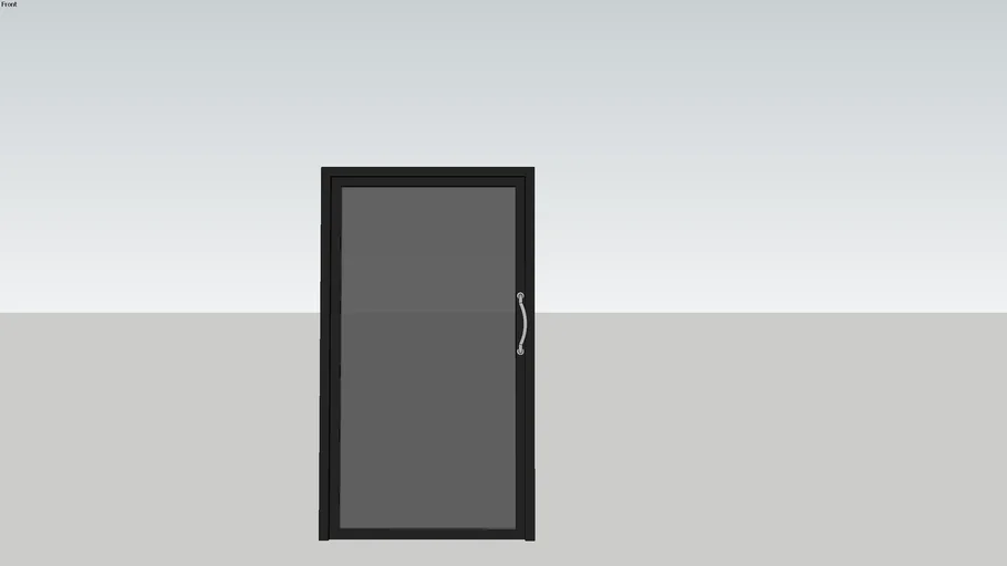 Glass Door black frame 115x200cm 3D Warehouse