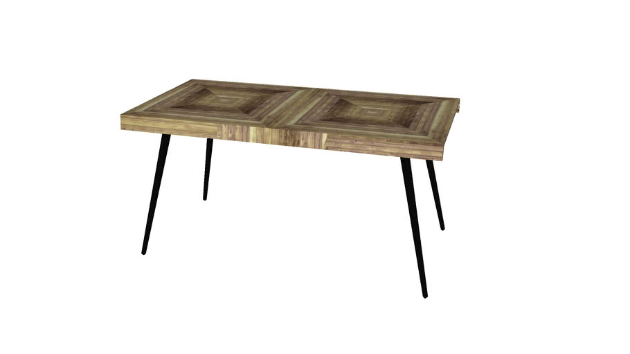 ZAGO Table Métal Teck WOODYTR150 3D Warehouse