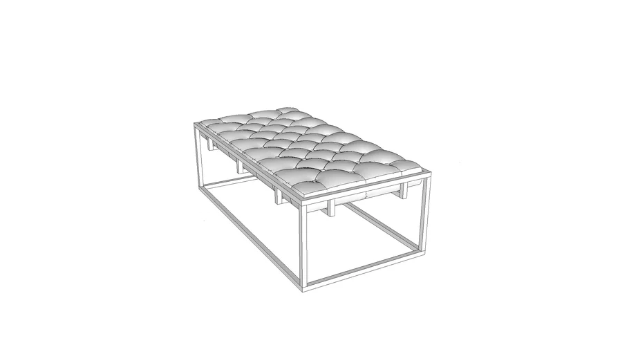 Metal framed pouffe coffee table