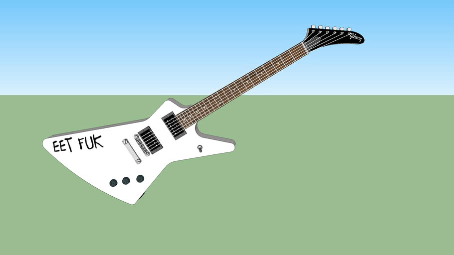 1985 Gibson Explorer James Hetfield 'Eet Fuk' Inspired Guitar 3D