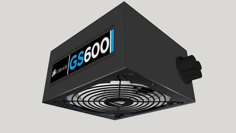 Fonte Corsair ATX GS600 600W CMPSU-600G-WW | 3D Warehouse