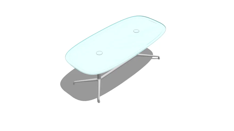 Coalesse, SW_1, Conference Table, Super Elliptical, Glass, 84x28.5 3D