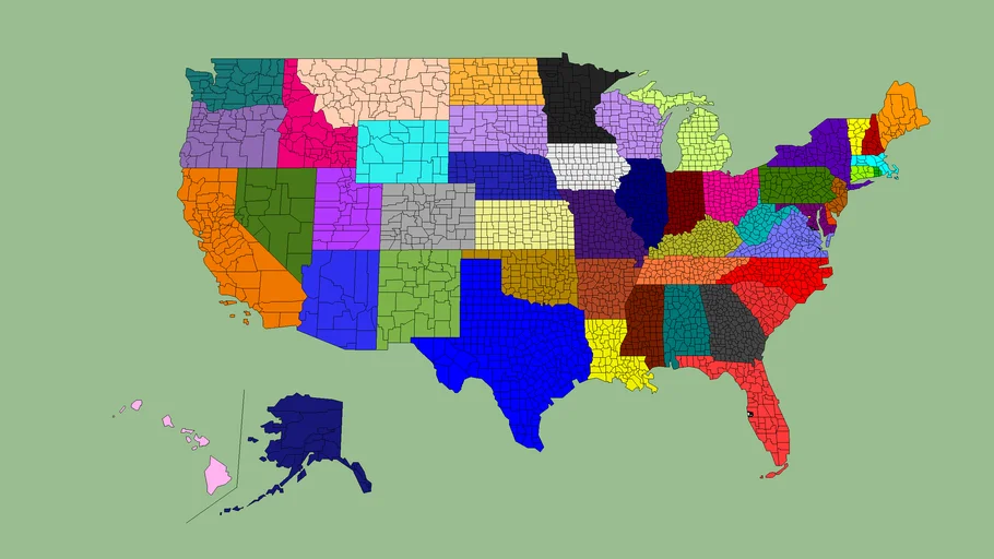 US Counties Map | 3D Warehouse