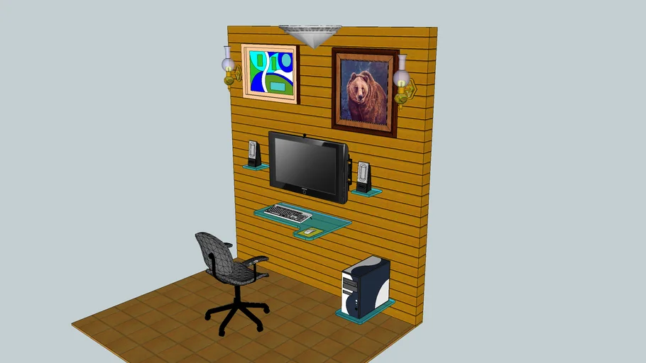 WALL MOUNTED COMPUTER TABLE 3D Warehouse