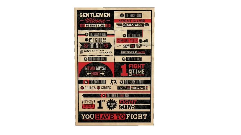 Fight Club Rules Poster | 3D Warehouse