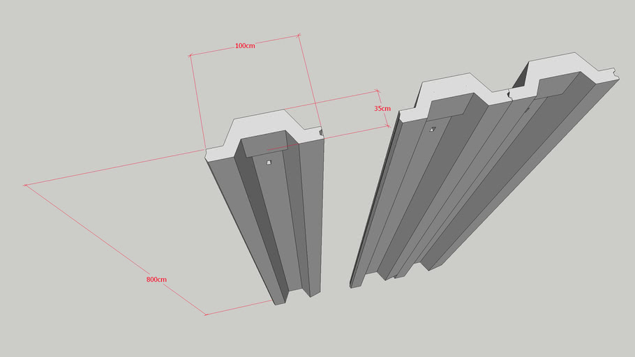 Concrete Sheet Pile 3D Warehouse