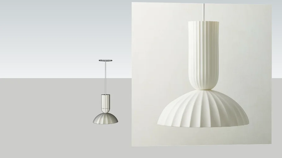 CB2 - JEANNE FLUTED WHITE PORCELAIN DOME PENDANT LIGHT