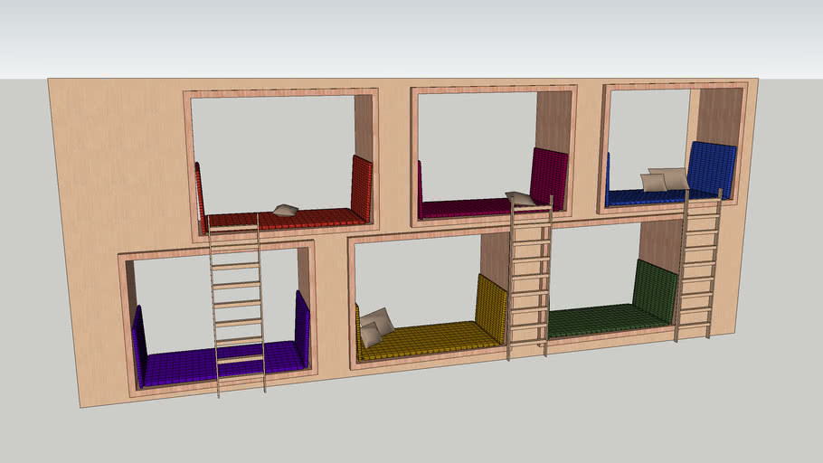 Sleeping blocks with stairs 3D Warehouse