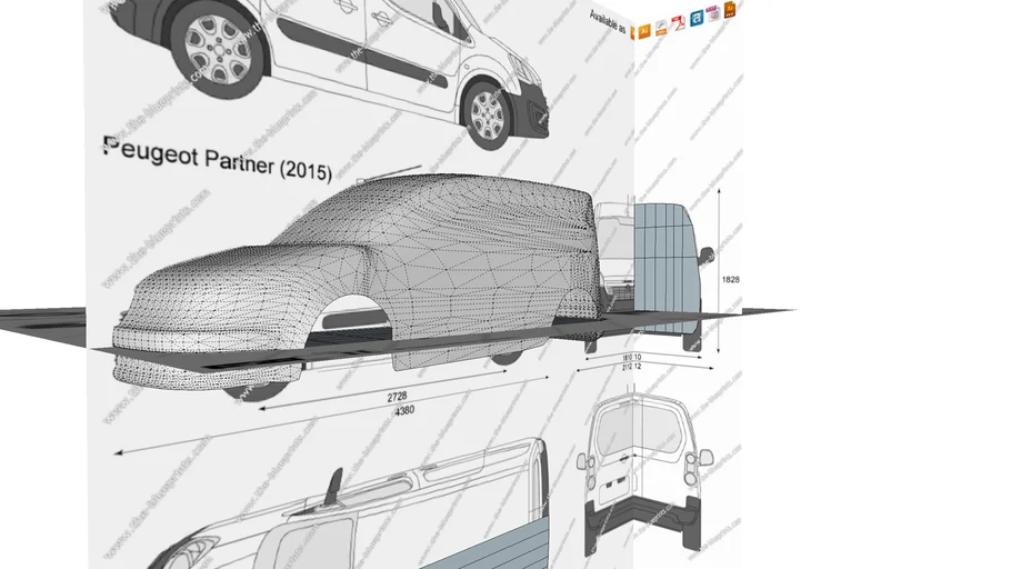Peugeot Partner  Peugeot, Blueprints, Car drawings