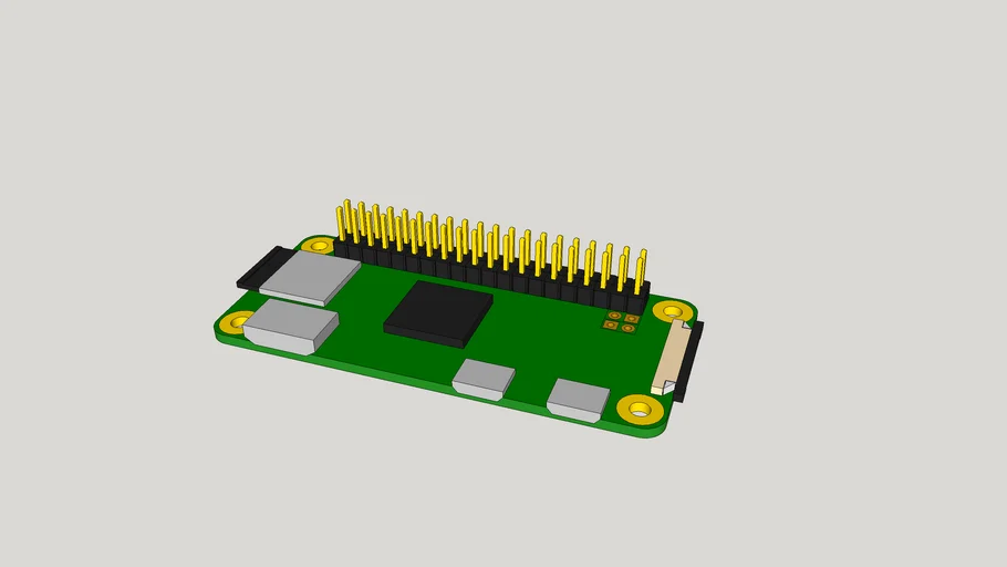 Raspberry Pi Zero with headers | 3D Warehouse