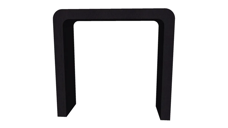 CB2 HORSESHOE BLACK LACQUERED LINEN 36' CONSOLE TABLE 3D Warehouse