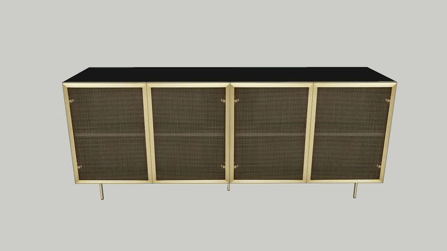 CB2 TRACE BRASS WIRE MESH CREDENZA 3D Warehouse