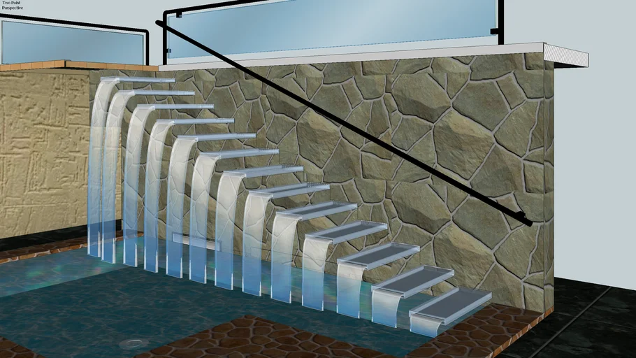 STAIRS WITH WATERFALL 2 3D Warehouse