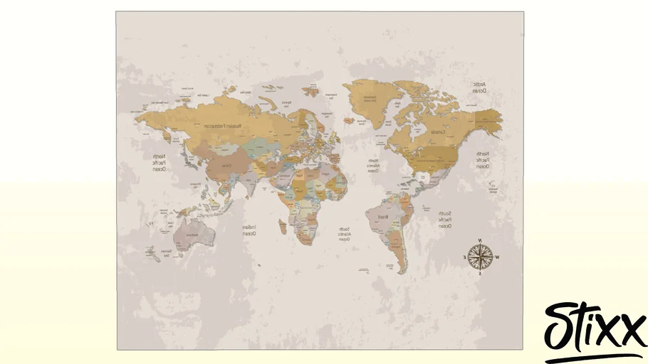 Papel de Parede  Mapa Mundi WOOD