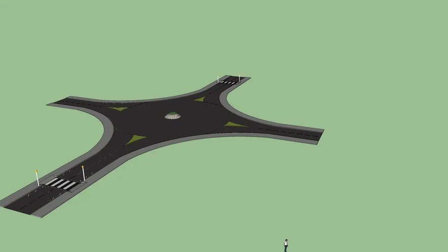 Roundabout and Zebra Crossings 3D Warehouse