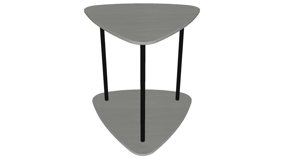 Finsbury Side Table in Acier and Black Chrome by Modloft | 3D Warehouse