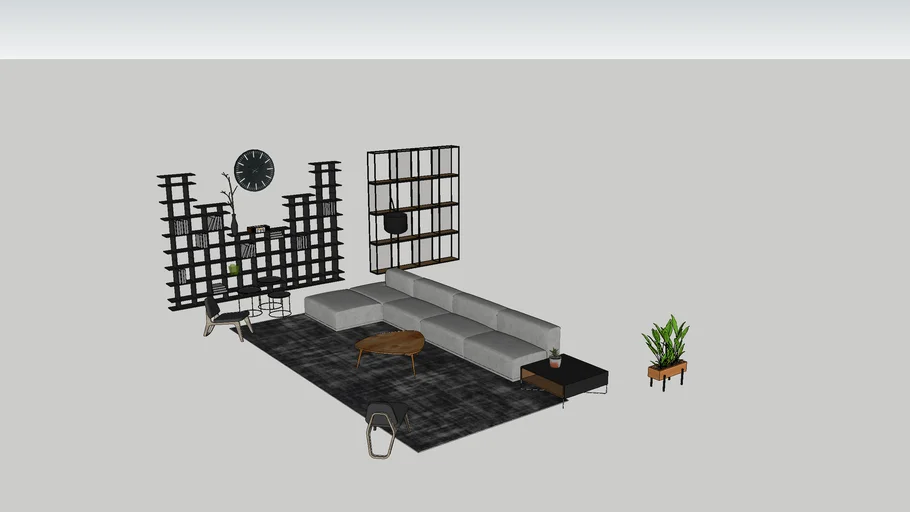 living room projet model 3D