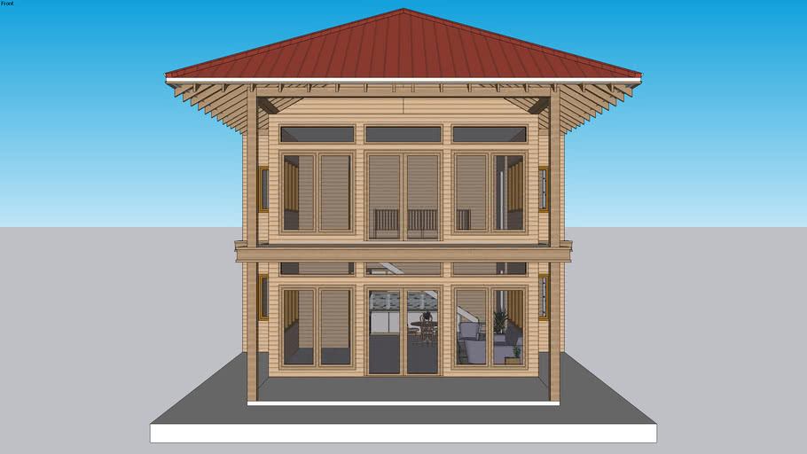 Rumah Kayu 2 Lantai | 3D Warehouse