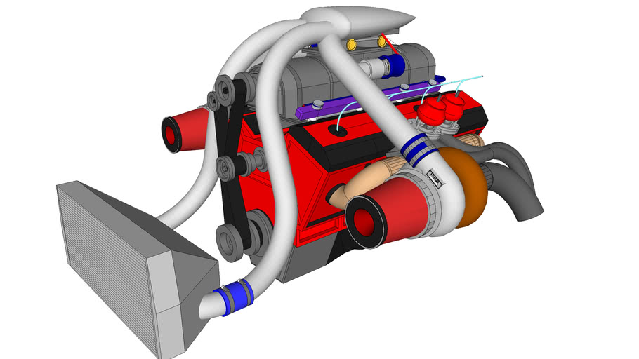 Supercharged Twin Turbo Intercooled V8 3D Warehouse