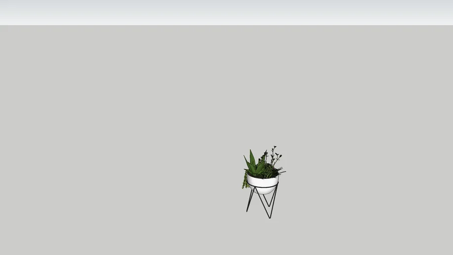 West Elm iris Planter ChEVRON STAND 3D Warehouse