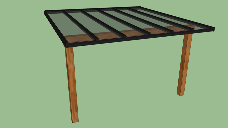 Lumon Patio Cover (Hybrid with Glass) 12' x 12' 3D Warehouse