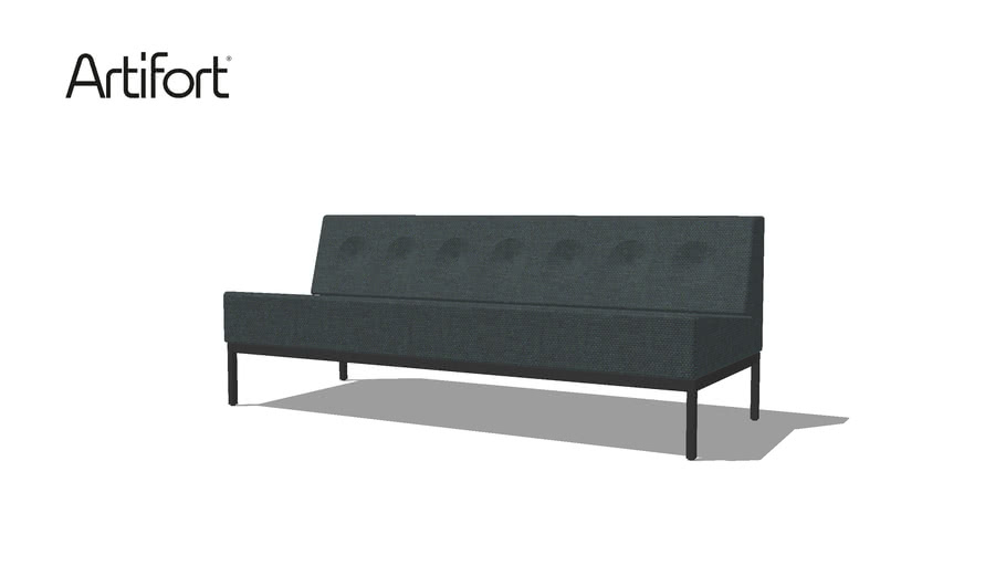 C 070 sofa 2.5 seater without arms 3D Warehouse