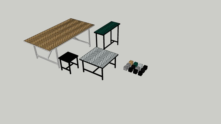 Herringbone Tile Tables - Warm Nordic - design by Charlotte Høncke