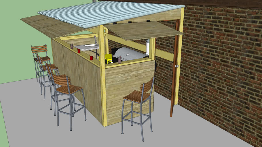 Patio barbecue smoker enclosure 3D Warehouse