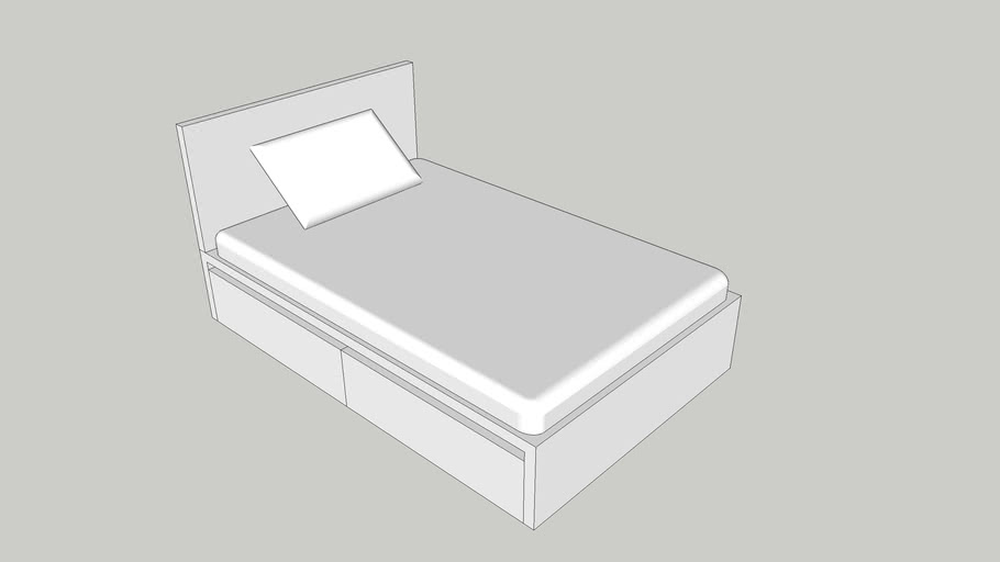 IKEA MALM Bed Frame, High, With 2 Storage Boxes 120 | 3D Warehouse