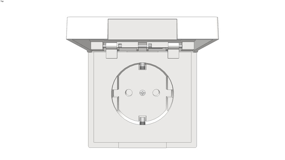 DLife SCHUKO socketoutlet with hinged lid, IP44, shutter, screwless terminals, lotus white