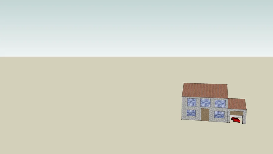 House with garage and car | 3D Warehouse