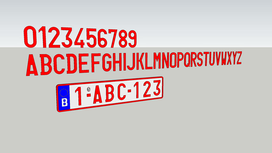 Licence Plate Belgium Creator 3D Warehouse