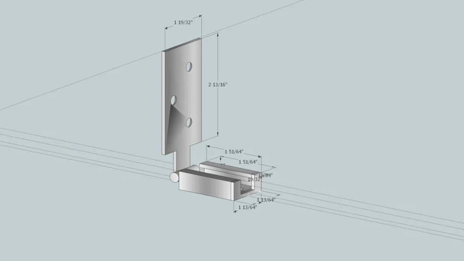 sliding hinge with rail 3D Warehouse