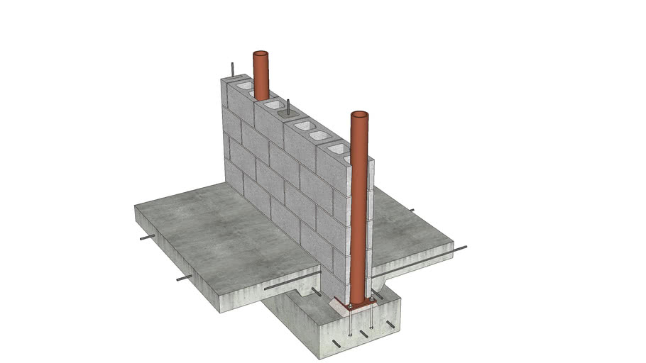 02.120.0212 Pipe column in masonry wall 3D Warehouse