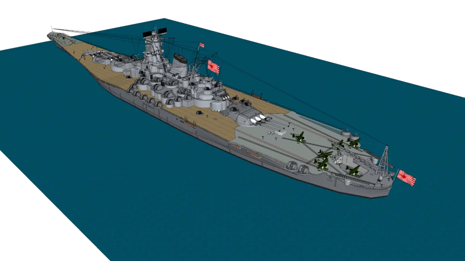 IJN/HIJMS Yamato Battleship 大和 (1941) link updated | 3D Warehouse