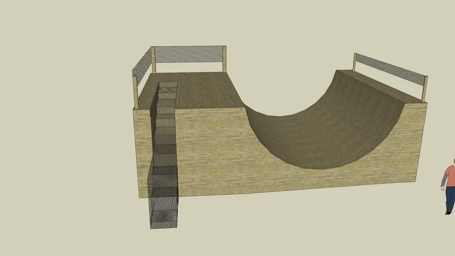 Wooden Half Pipe 3D Warehouse