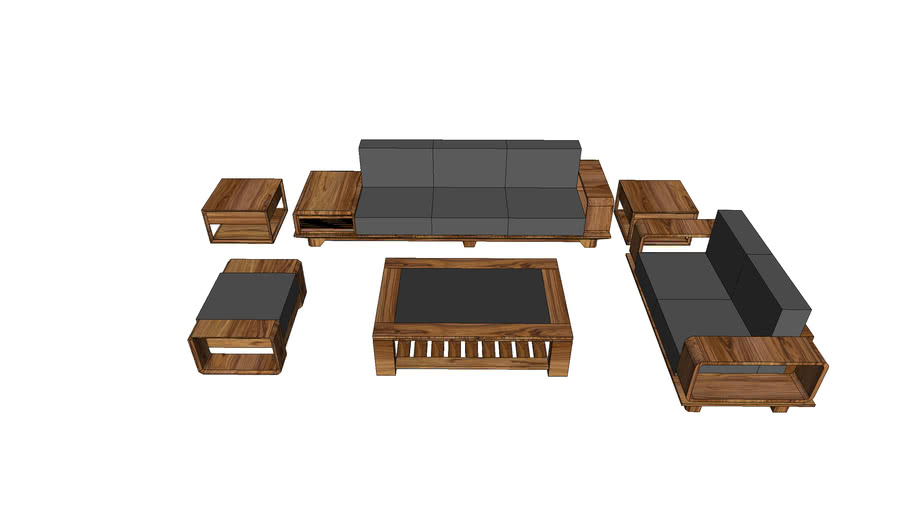 Sofa gỗ 2 | 3D Warehouse