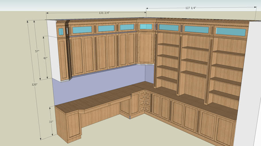 Library bookshelves and desk 3D Warehouse