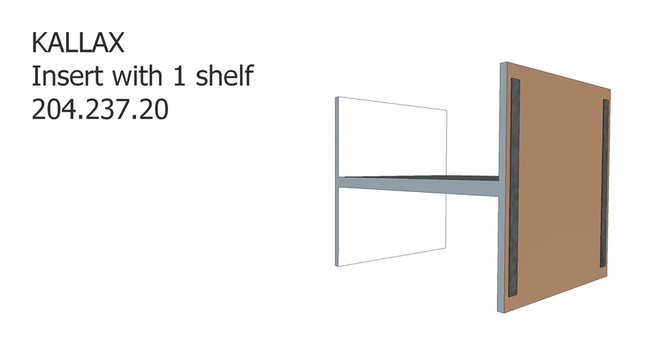 KALLAX Insert with 1 shelf, white, 33x33 cm 3D Warehouse