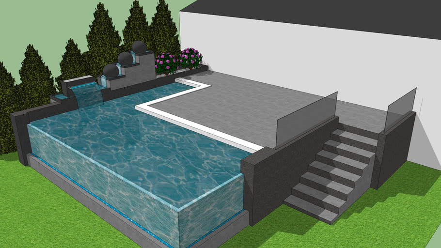 Piscine à débordement / overflowing swimming pool | 3D Warehouse