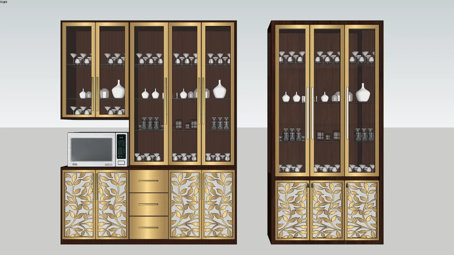 Crockery Unit Design 3D Warehouse
