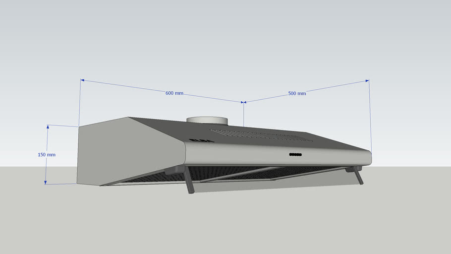 RANGE HOOD W60, D50, H15cm 3D Warehouse
