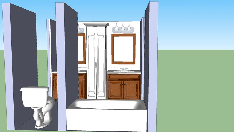 Twin Vanity and Tower Bathroom 3D Warehouse
