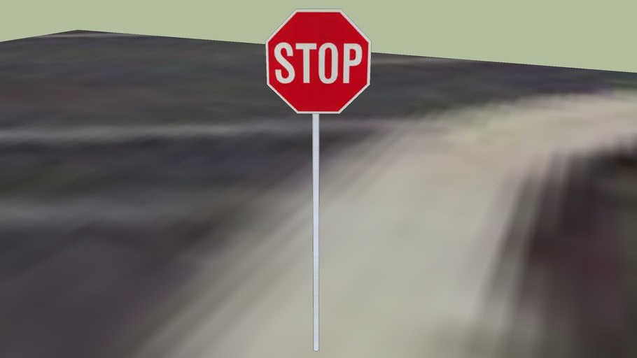 stop sign at Winchester Canyon Cir and Cathedral Oaks Rd | 3D Warehouse