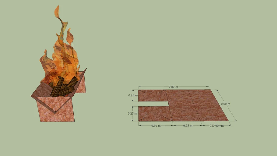 Flat pack Fire Pit 3D Warehouse