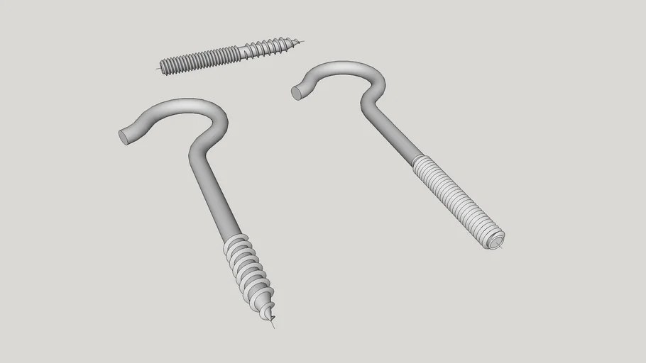 Screw Hooks & Hanger Bolt 3D Warehouse