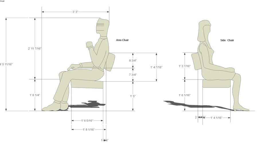 Sitting Chair Dimensions | 3D Warehouse