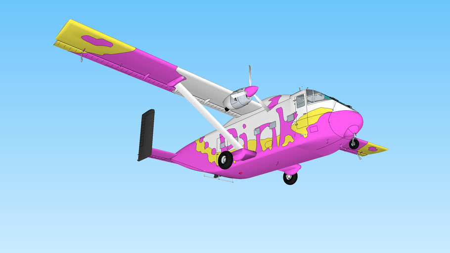 SHORT pink skydiving skyvan -FULL INTERIOR