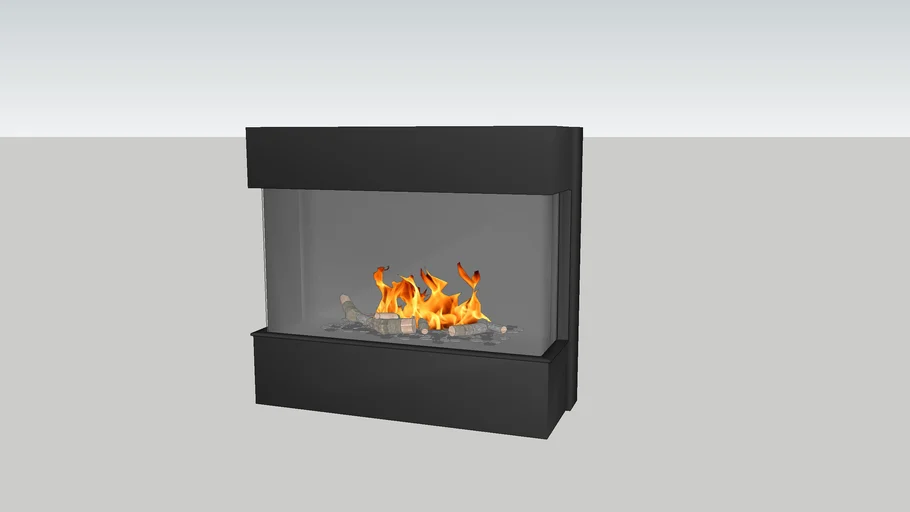 Barbas Gas Fire Panorama 110-55 with 4 cm frame